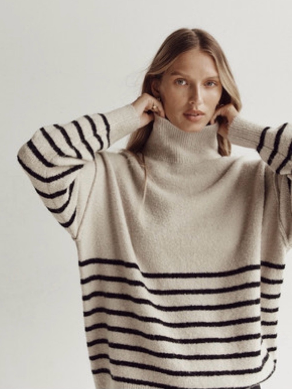 DISSH Cream Striped Sweater